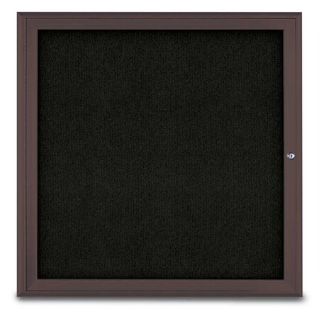 United Visual Products Sliding Door Indoor Enclosed Corkboard, 9 UV9029ACSH-BLACK-FORBO